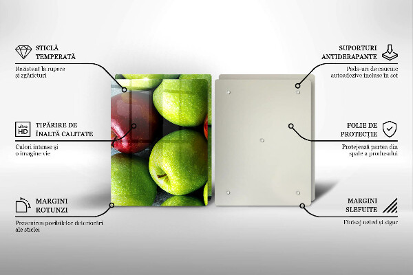 Placa din sticla protectie perete bucatarie Mere suculente