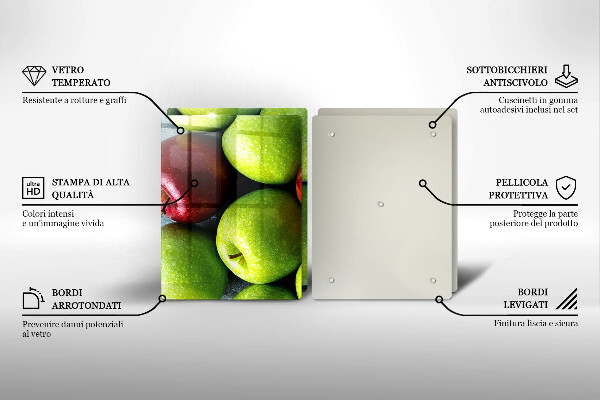 Placa din sticla protectie perete bucatarie Mere suculente