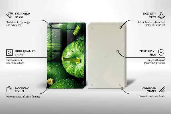 Placa din sticla protectie perete bucatarie Dovleci verzi