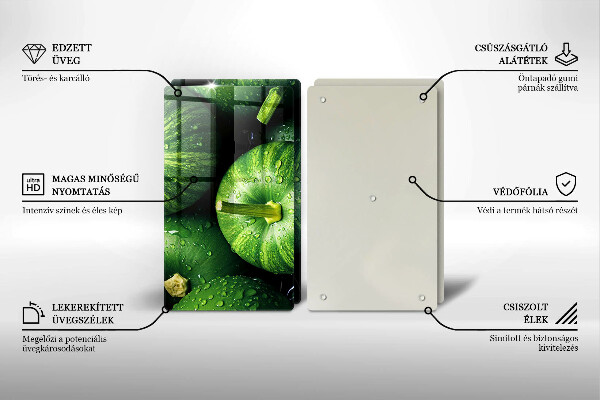 Placa din sticla protectie perete bucatarie Dovleci verzi