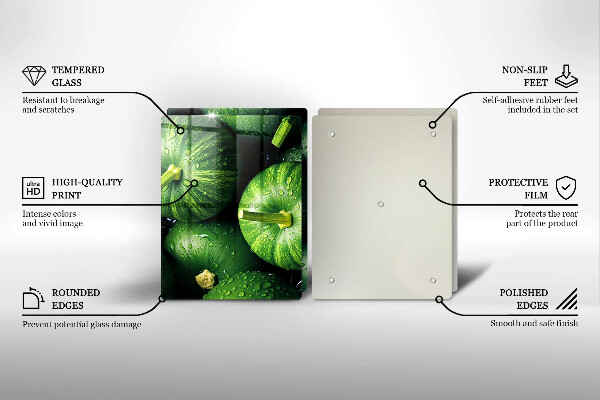 Placa din sticla protectie perete bucatarie Dovleci verzi