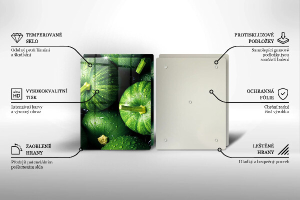 Placa din sticla protectie perete bucatarie Dovleci verzi