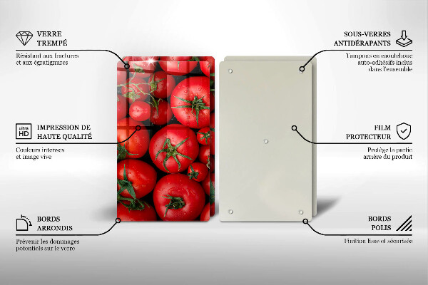 Placa din sticla protectie perete bucatarie Rosii