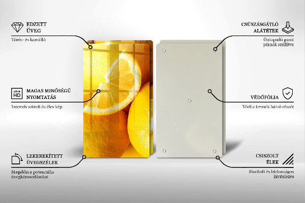 Placa din sticla protectie perete bucatarie Lămâi suculente