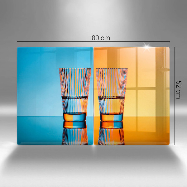 Placa din sticla protectie perete bucatarie Două pahare cu apă