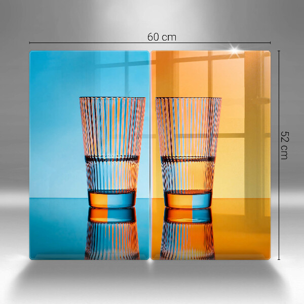 Placa din sticla protectie perete bucatarie Două pahare cu apă