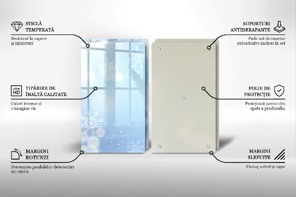 Placa din sticla protectie perete bucatarie Textura de iarnă