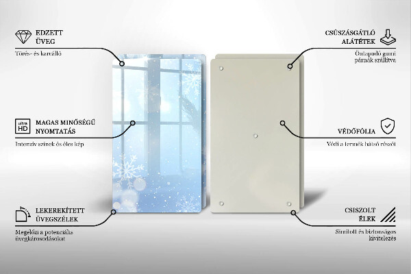 Placa din sticla protectie perete bucatarie Textura de iarnă