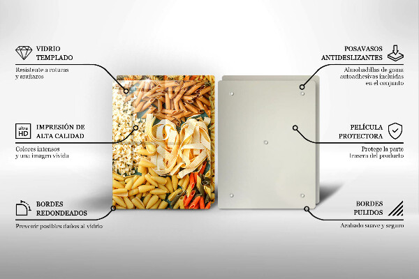 Placa din sticla protectie perete bucatarie Diferite tipuri de paste