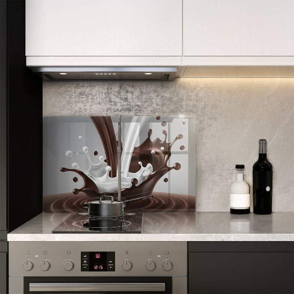 Placa din sticla protectie perete bucatarie Lapte și ciocolată