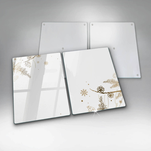 Placa din sticla protectie perete bucatarie Decoratiuni de iarna