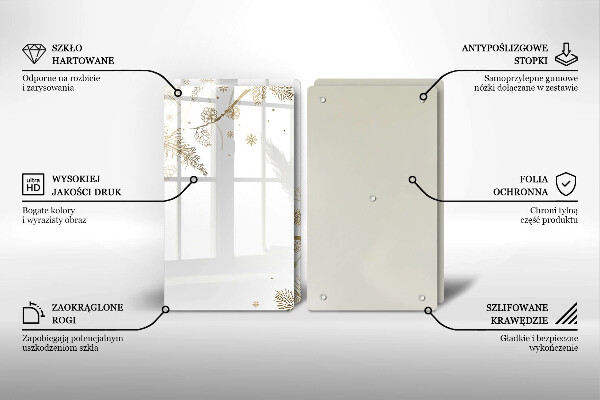 Placa din sticla protectie perete bucatarie Decoratiuni de iarna