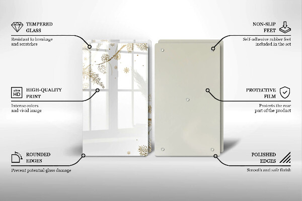 Placa din sticla protectie perete bucatarie Decoratiuni de iarna