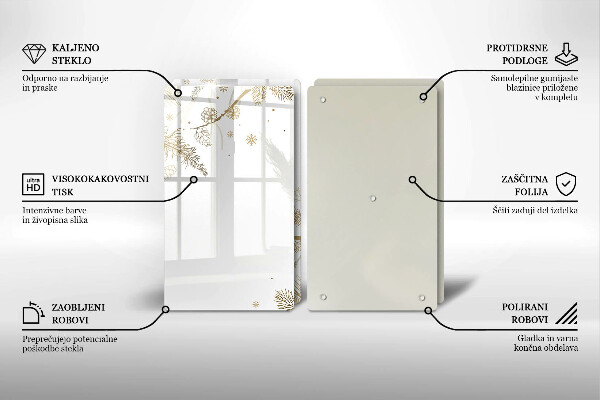 Placa din sticla protectie perete bucatarie Decoratiuni de iarna