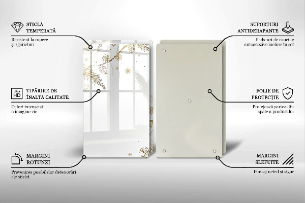 Placa din sticla protectie perete bucatarie Decoratiuni de iarna