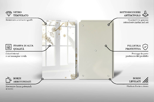 Placa din sticla protectie perete bucatarie Decoratiuni de iarna