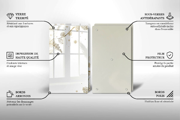 Placa din sticla protectie perete bucatarie Decoratiuni de iarna