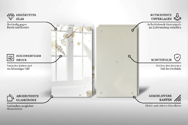 Placa din sticla protectie perete bucatarie Decoratiuni de iarna