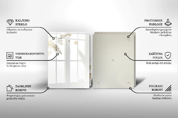 Placa din sticla protectie perete bucatarie Decoratiuni de iarna