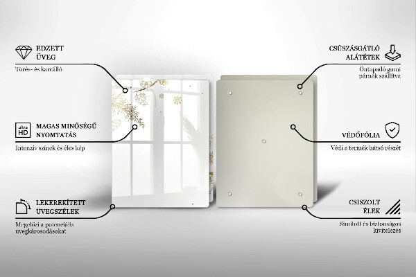 Placa din sticla protectie perete bucatarie Decoratiuni de iarna