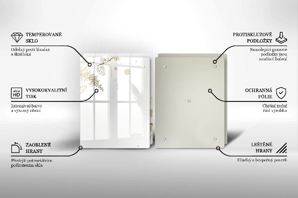 Placa din sticla protectie perete bucatarie Decoratiuni de iarna