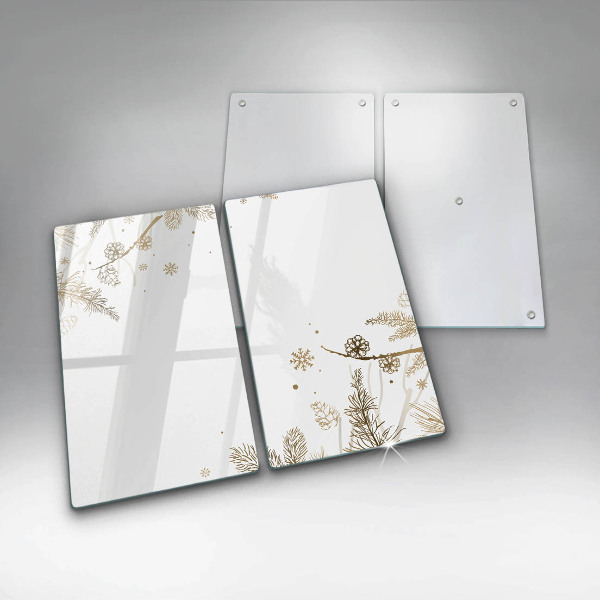 Placa din sticla protectie perete bucatarie Decoratiuni de iarna