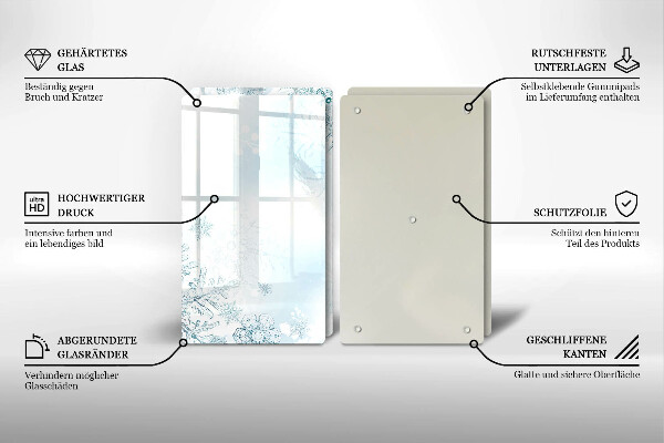 Placa din sticla protectie perete bucatarie Fulg de nea