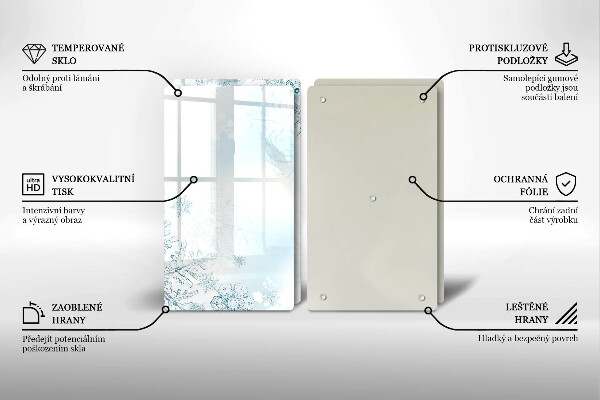 Placa din sticla protectie perete bucatarie Fulg de nea