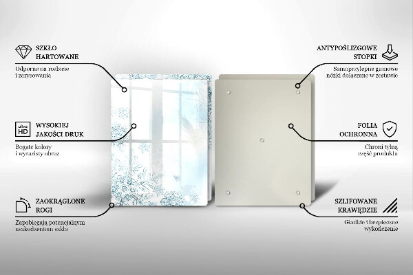 Placa din sticla protectie perete bucatarie Fulg de nea