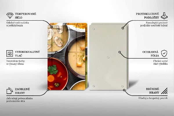 Placa din sticla protectie perete bucatarie Supe colorate