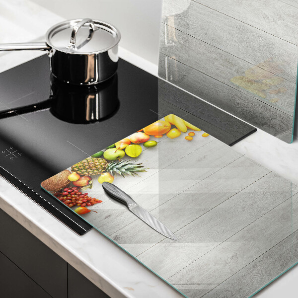 Placă sticla protectie aragaz Fructe pe scânduri