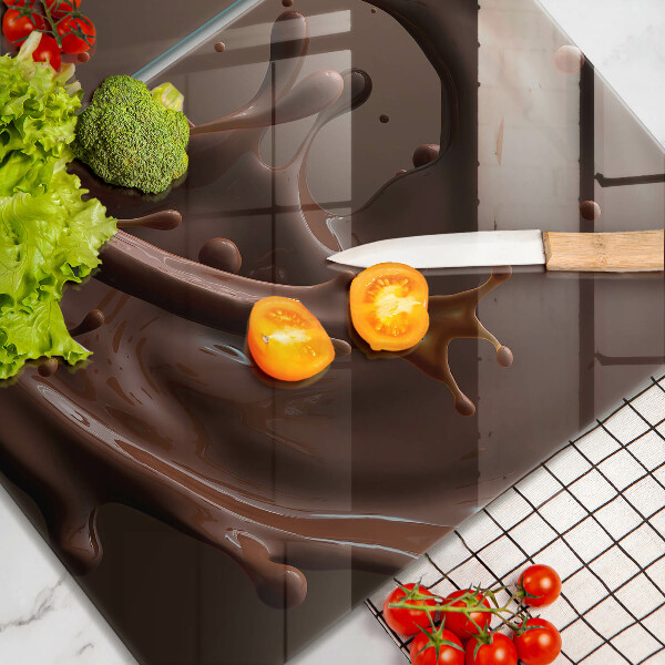 Placă din sticla protectie perete Ciocolata lichida