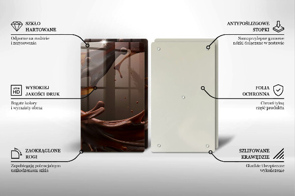 Placă din sticla protectie perete Ciocolata lichida