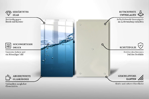 Placă din sticla protectie perete Apa albastra