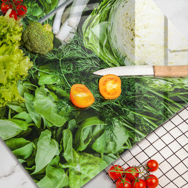 Placă din sticla protectie perete Legume verzi