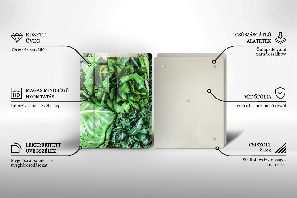 Placă din sticla protectie perete Legume verzi