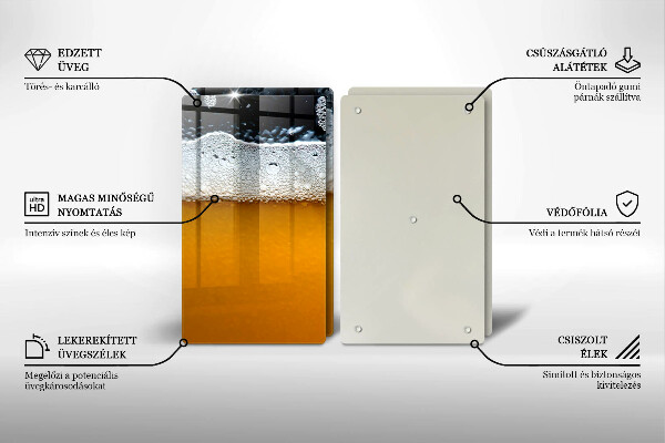 Placă din sticla protectie perete Bea spuma de bere
