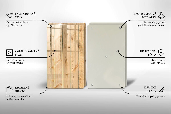Placă din sticla protectie perete Scânduri delicate din lemn