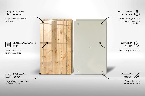 Placă din sticla protectie perete Scânduri delicate din lemn