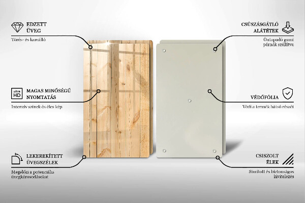 Placă din sticla protectie perete Scânduri delicate din lemn