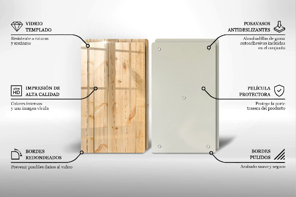 Placă din sticla protectie perete Scânduri delicate din lemn