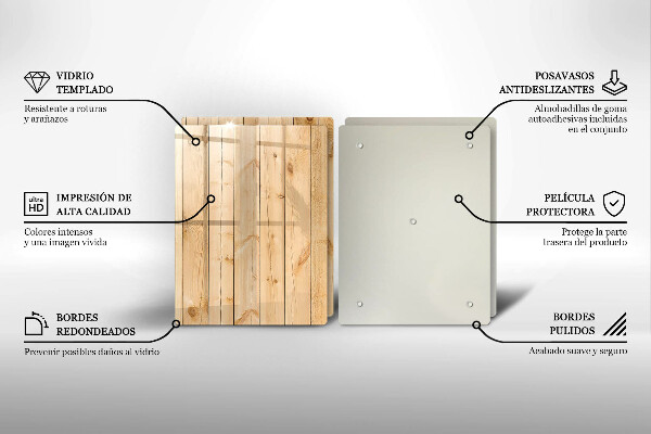 Placă din sticla protectie perete Scânduri delicate din lemn
