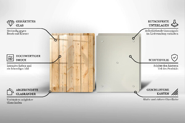 Placă din sticla protectie perete Scânduri delicate din lemn