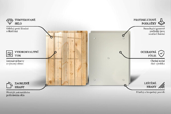 Placă din sticla protectie perete Scânduri delicate din lemn