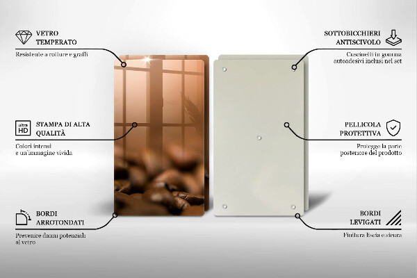 Placă din sticla protectie perete Boabe de cafea