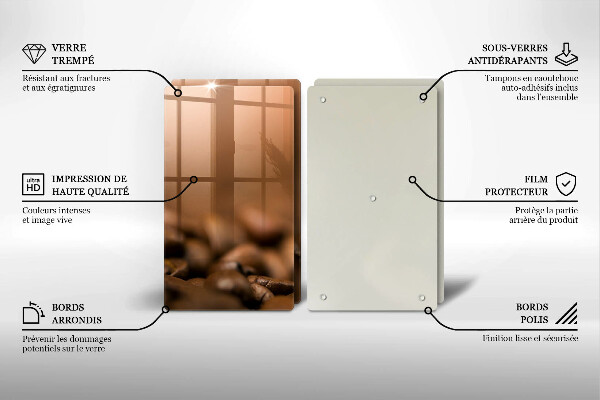 Placă din sticla protectie perete Boabe de cafea