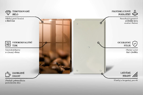Placă din sticla protectie perete Boabe de cafea