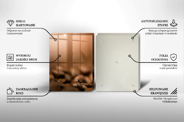 Placă din sticla protectie perete Boabe de cafea