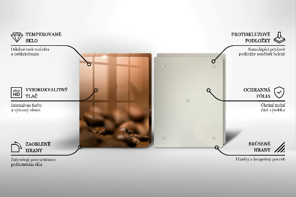 Placă din sticla protectie perete Boabe de cafea