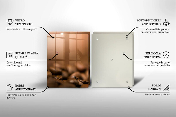 Placă din sticla protectie perete Boabe de cafea